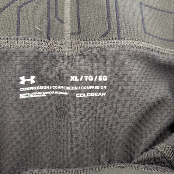 Under Armour Men's ColdGear Leggings XL Olive Green Moisture Wicking Ankle Slit - Picture 3 of 8